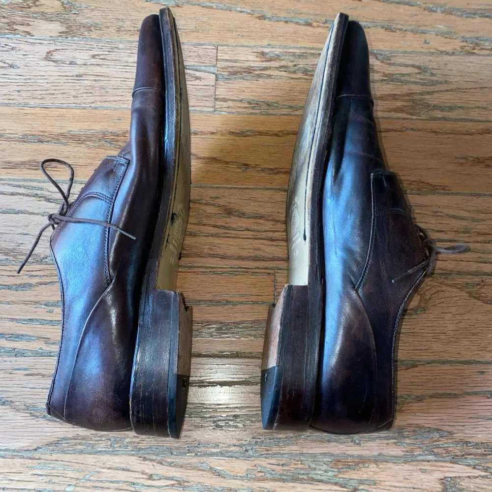 Vintage Magnanni Oxford  Shoes Dark Brown Toscana Global Italy Super Prime 9-10